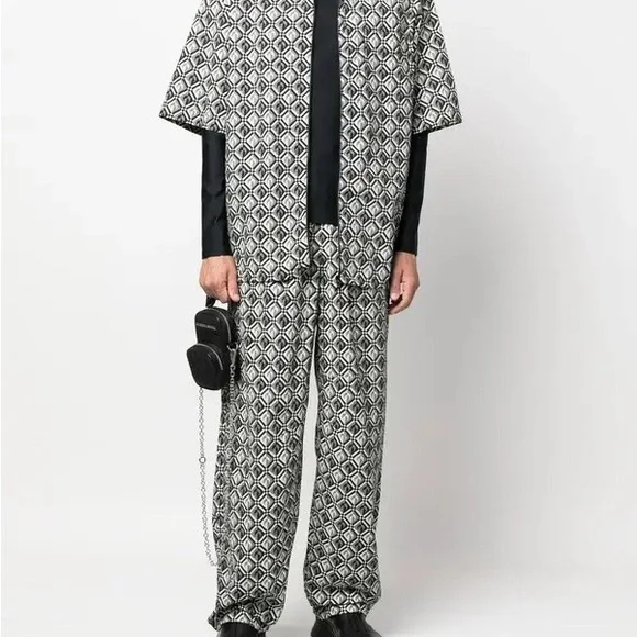 Marine Serre Zephyr Diamond-pattern Moon Pants sz Large - Picture 6 of 6